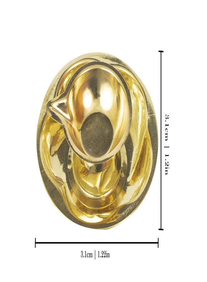 Spillbox مصباح زيتي تقليدي مصنوع يدويًا من النحاس الأصفر من Spillbox للطقوس الدينية | مصباح زيتي صغير مع طبق | مصباح آرتي ديباك لتزيين معبد المنزل | هدية ديوالي ديبام (1) - مصباح زهرة اللوتس - Image 3